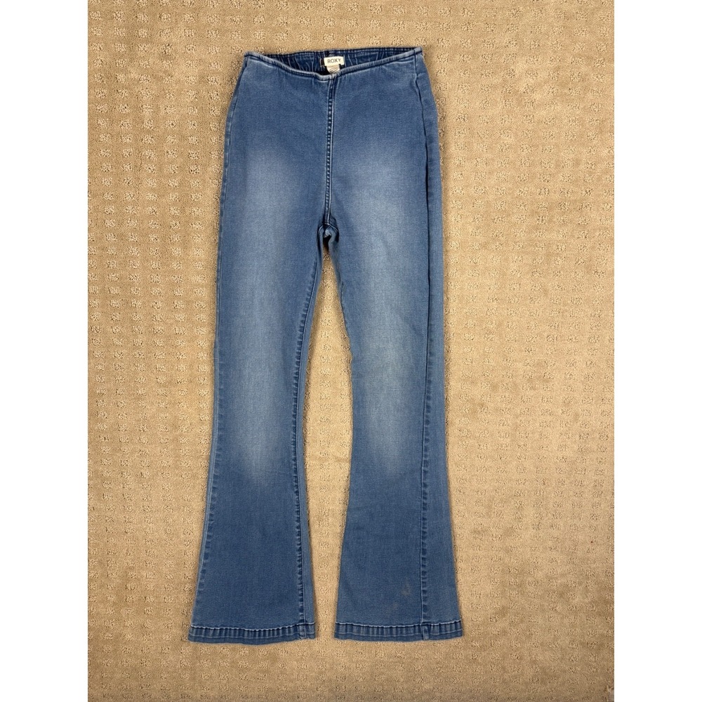 Woman's Roxy Wild Blossom Sz 27 Mid Rise Slim Bootcut/Flare Jeans 22x30 #1238